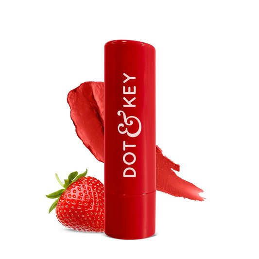 Dot & Key Barrier Repair Lip Balm, strawberry red lip care