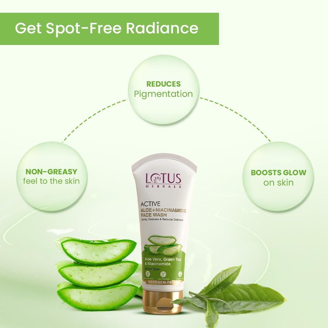 Lotus Herbals Active Aloe + Niacinamide Face Wash, face wash, gel texture