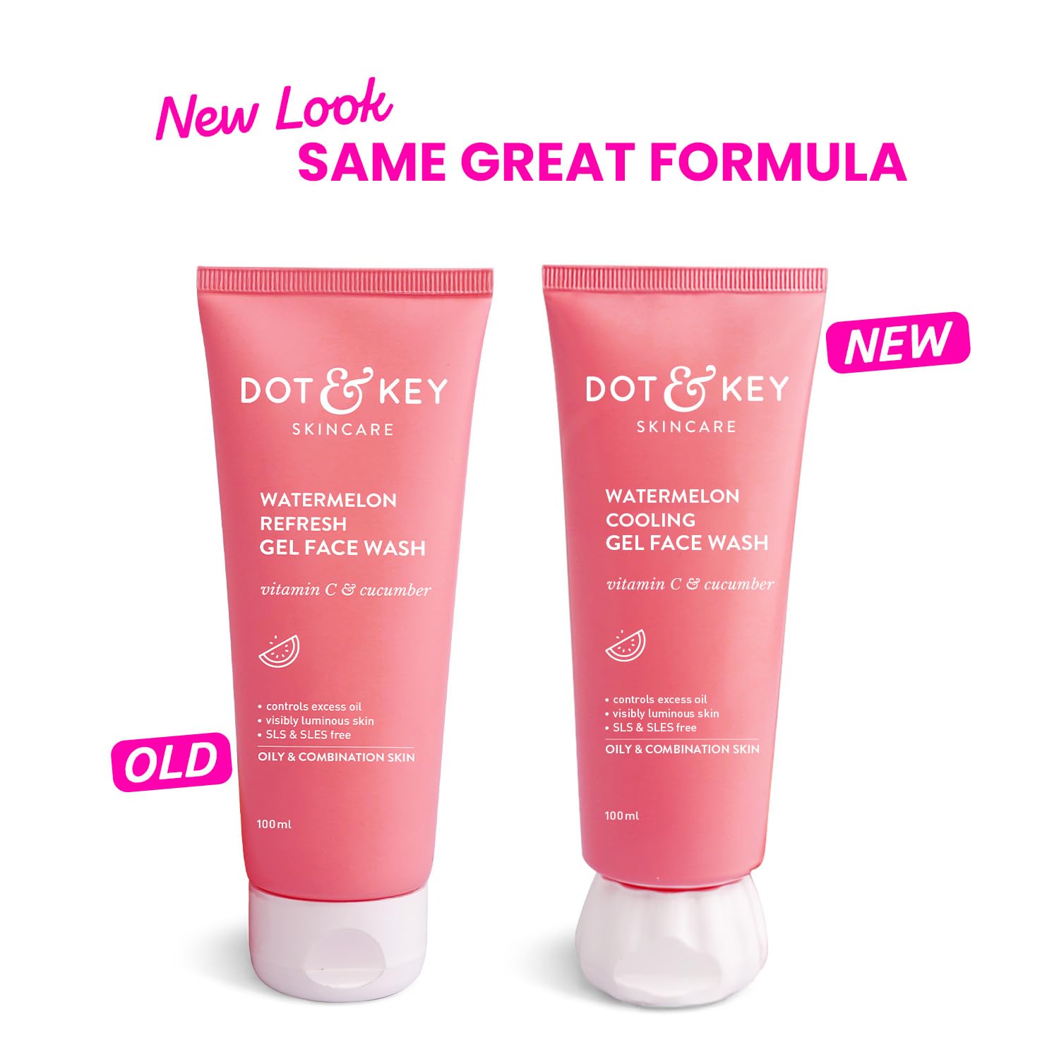 Dot & Key Watermelon Gel Face Wash, refreshing cleansing care, hydrating skincare wash, fresh skin cleanser