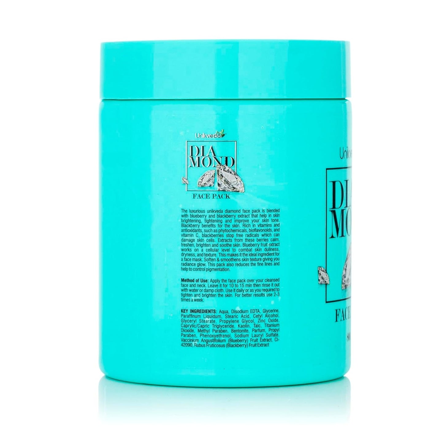 Unikveda Diamond Face Pack, diamond dust face pack, skin radiance pack, herbal face pack, glowing skin care, professional facial pack