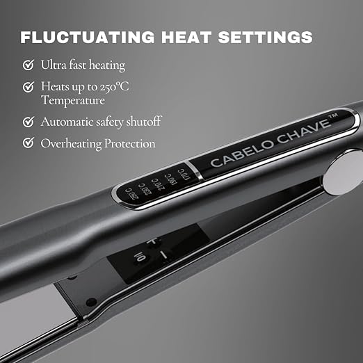 Cabelo Chave Pro-Liss Hair Straightening Iron l Professional Titanium Straightener For Smooth, Frizz-Free Hair