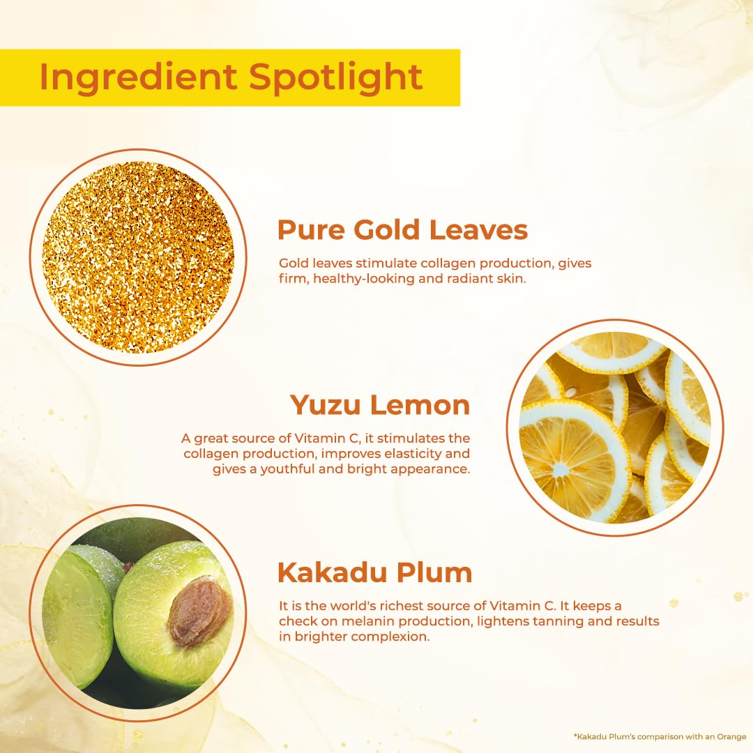 Lotus Herbals WhiteGlow Vitamin-C + Gold Radiance Serum, face serum, lightweight texture