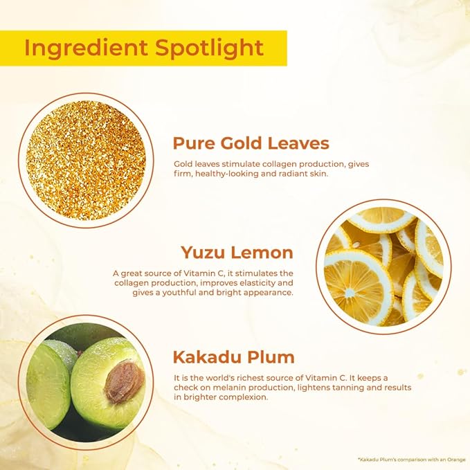 Lotus Herbals WhiteGlow Vitamin-C + Gold Radiance Serum, face serum, lightweight texture