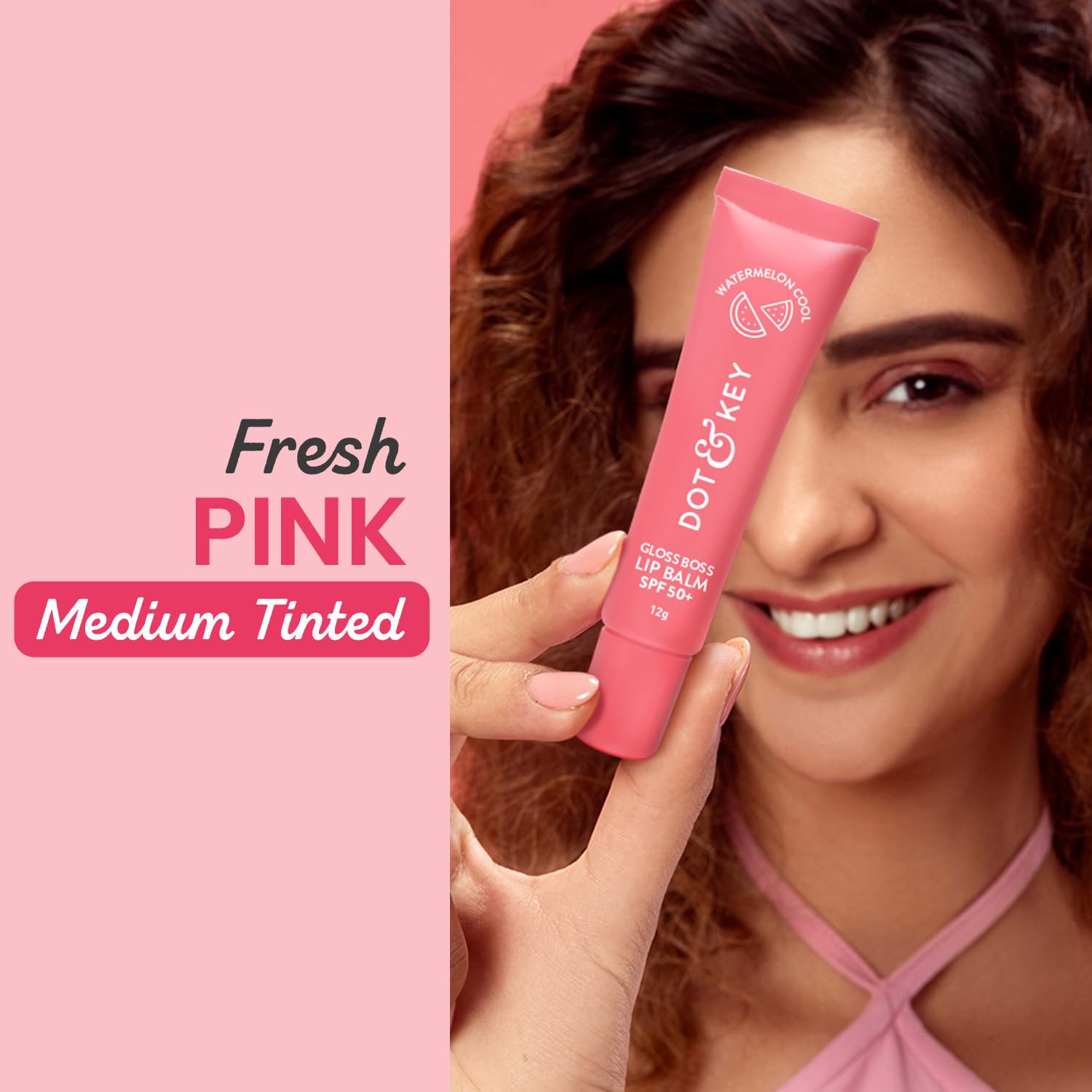 Dot & Key Gloss Boss Watermelon Lip Balm, brightening spf lip care, glossy lips