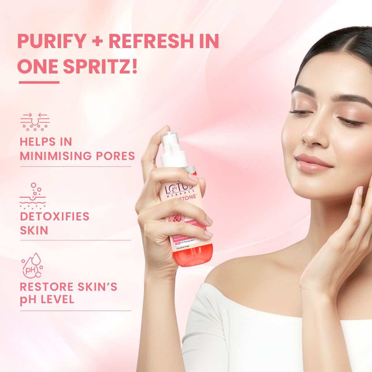 Lotus Herbals Rosetone Rose Petals Facial Skin Toner, face toner, clear liquid