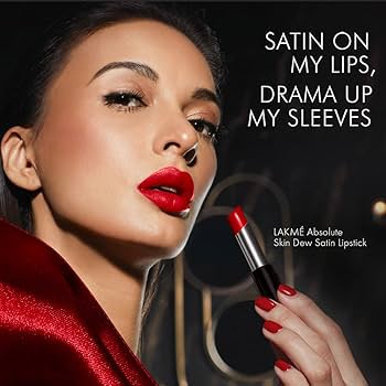 Lakme Absolute Skin Dew Satin Lipstick ï¿½ 301 Red Dare|3.4 gms|MRP 700