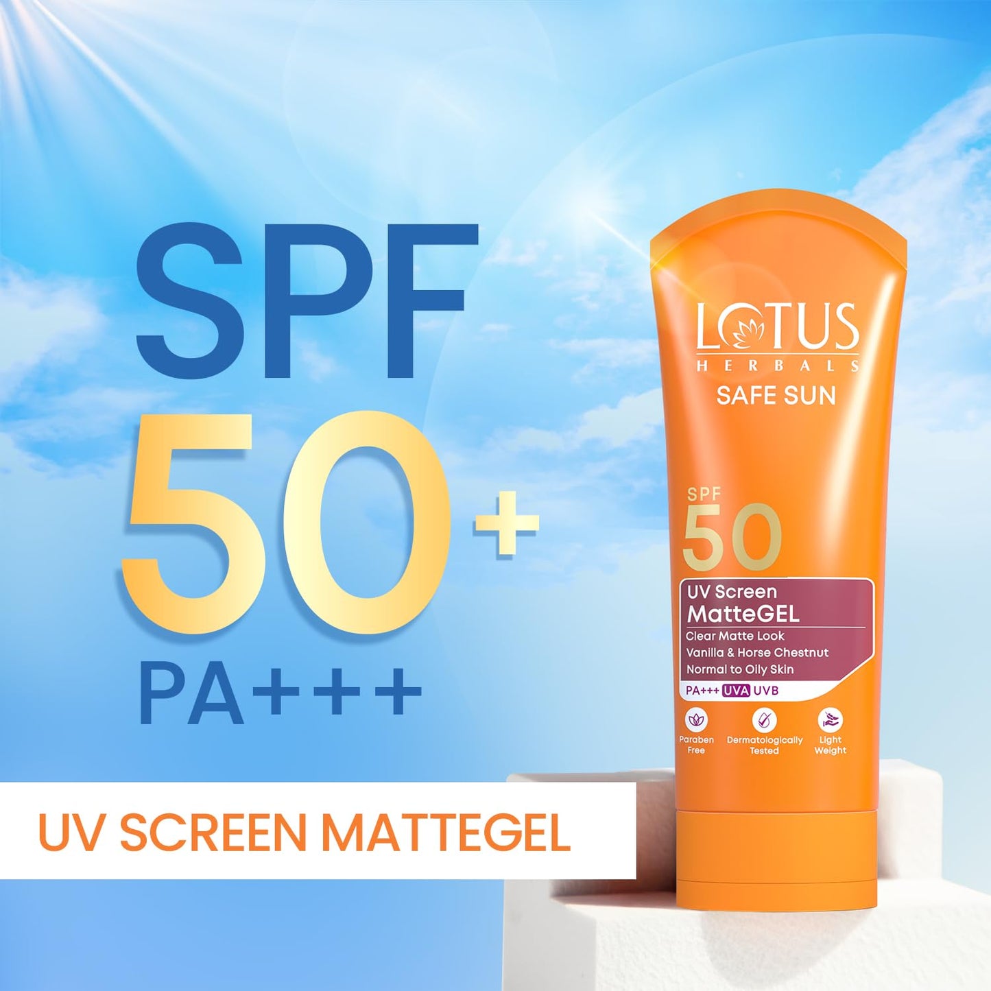 Lotus Herbals Safe Sun UV Screen MatteGEL Sunscreen, gel sunscreen, SPF 50