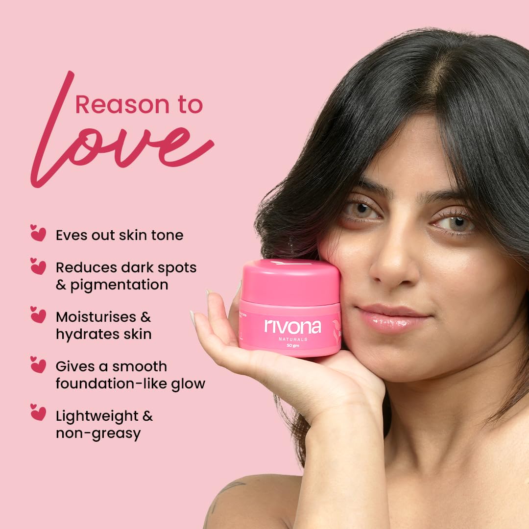 Rivona Bright Pink Face Cream, glowing skin care, daily moisturizing cream