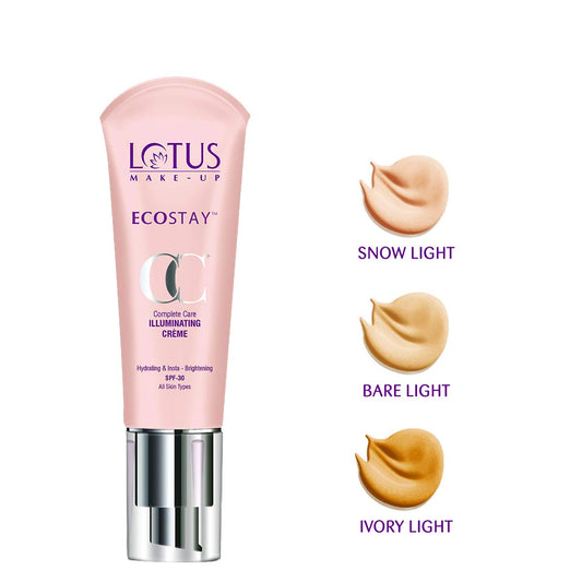 Lotus Make-Up Ecostay CC + Illuminating Creme, CC cream, luminous finish, Snow Light