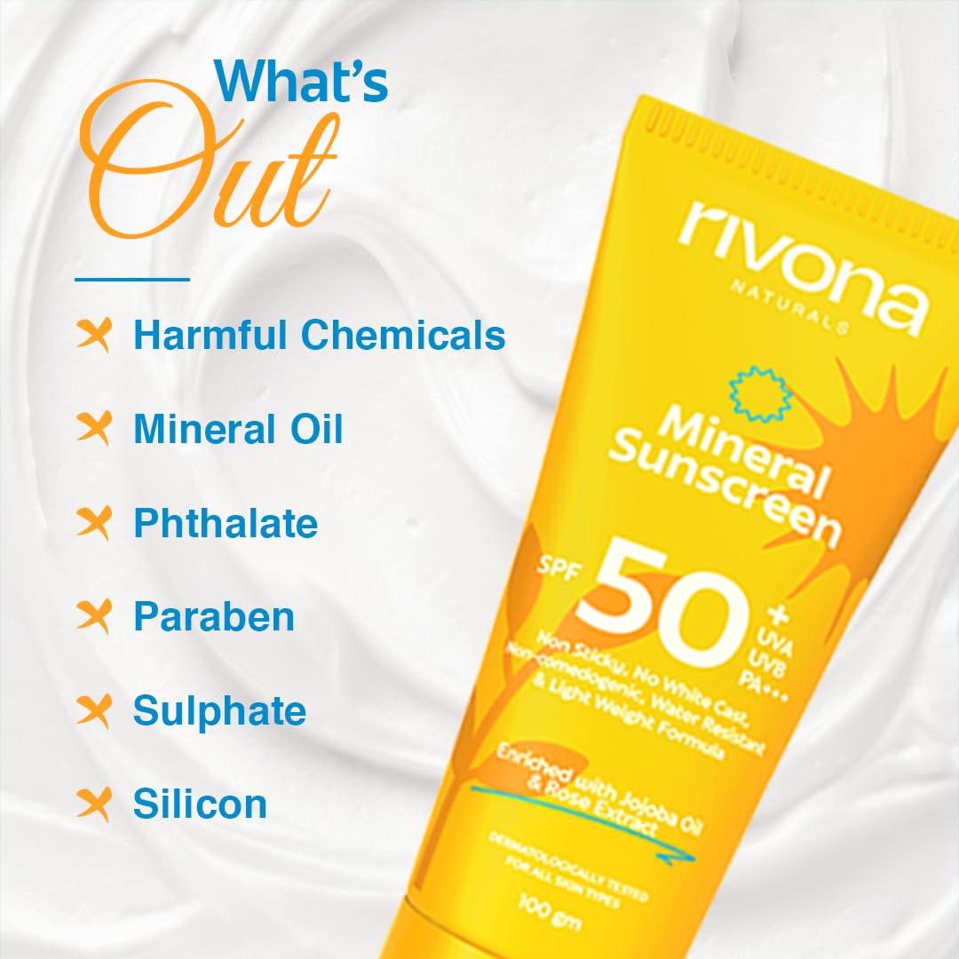 Rivona Mineral Sunscreen SPF 50, broad spectrum sun care, daily sunscreen