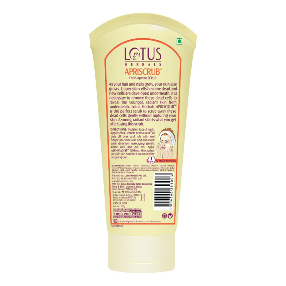 Lotus Herbals Apriscrub Fresh Apricot Scrub, face scrub, apricot granules