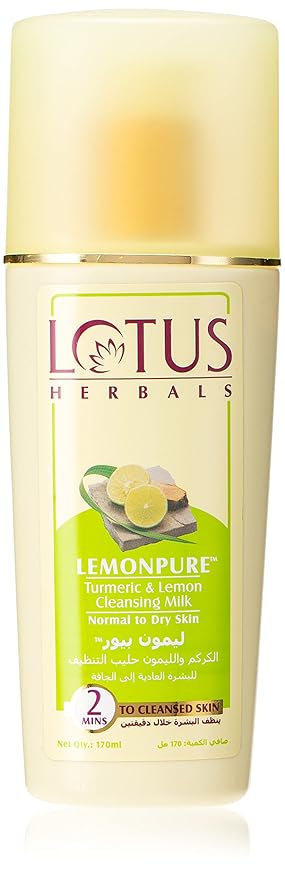 Lotus Herbals Lemonpure Turmeric And Lemon Cleansing Milk, cleansing milk, milky texture