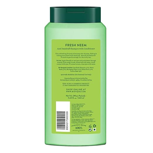 Biotique Advanced Ayurveda Fresh Neem Anti Dandruff Shampoo & Conditioner