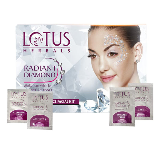 Lotus Herbals Radiant Diamond Cellular Radiance Facial Kit, facial kit, salon-grade