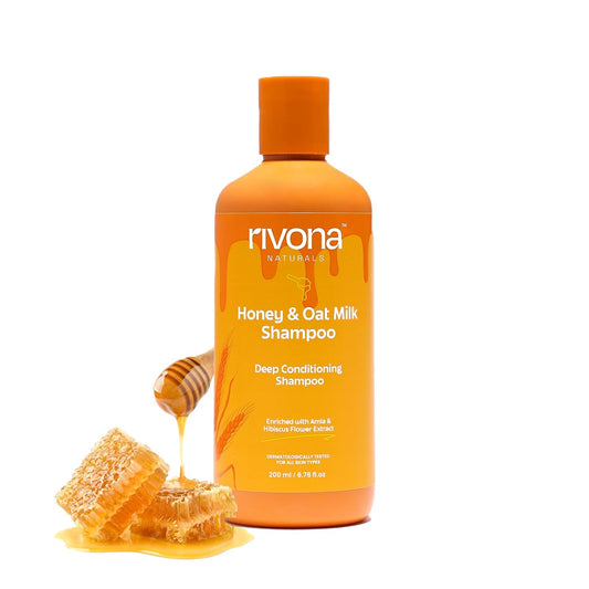 Rivona Honey Oat Shampoo, deep conditioning hair wash, nourishing hair care, gentle shampoo