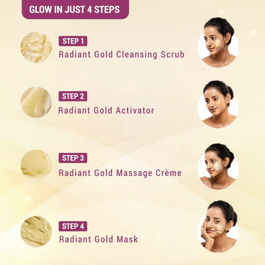 Lotus Herbals Radiant Gold Cellular Glow Facial Kit, facial kit, salon-grade