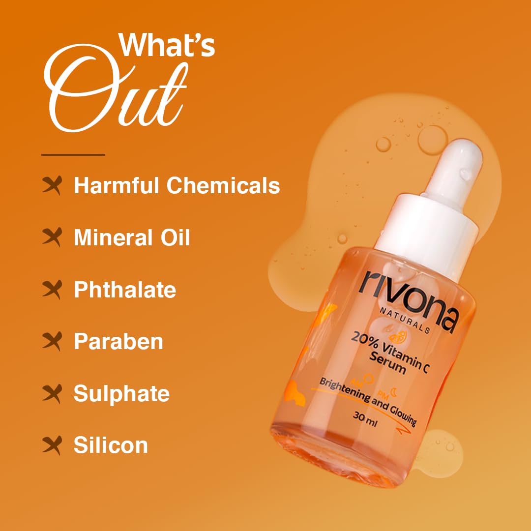 Rivona Vitamin C Serum, brightening skincare serum, glow face care, daily serum