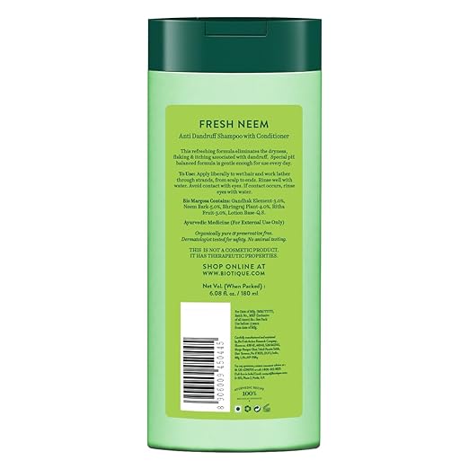 Biotique Advanced Ayurveda Fresh Neem Anti Dandruff Shampoo & Conditioner