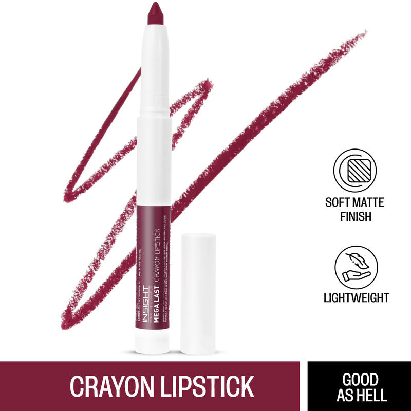 Insight Mega Last Crayon Lipstick 09 Good As Hell|1.3 gms|MRP 280