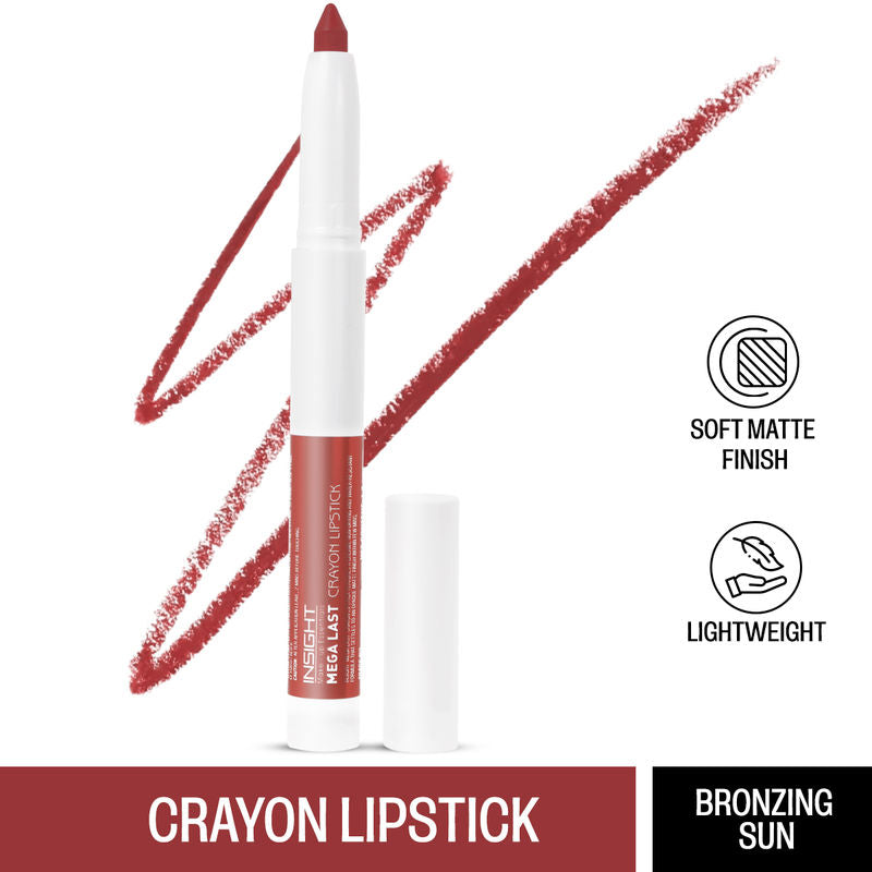 Insight Mega Last Crayon Lipstick 24 Bronzing Sun|1.3 gms|MRP 280