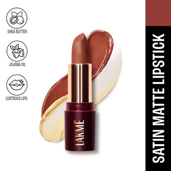 Lakmï¿½ Ultimate Glam Satin Matte Lipstick ï¿½ Nude Toffee|4.3 gms|MRP 350