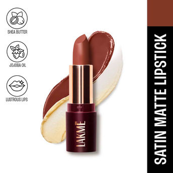Lakmï¿½ Ultimate Glam Satin Matte Lipstick ï¿½ Petal Nude|4.3 gms|MRP 350