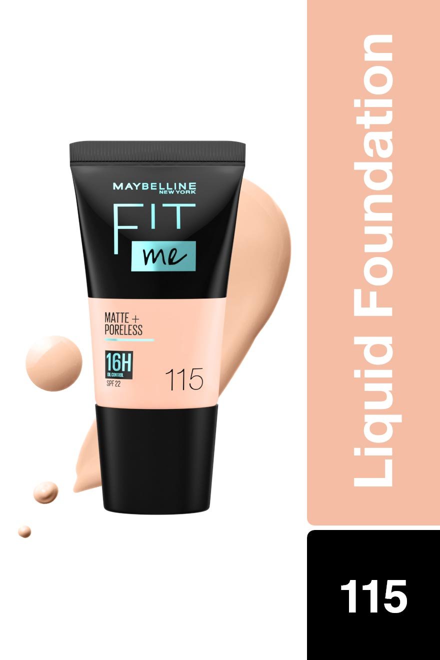 Maybelline New York Fit Me Matte+Poreless Liquid Foundation Tube - 115 Ivory|18 ml|MRP 329