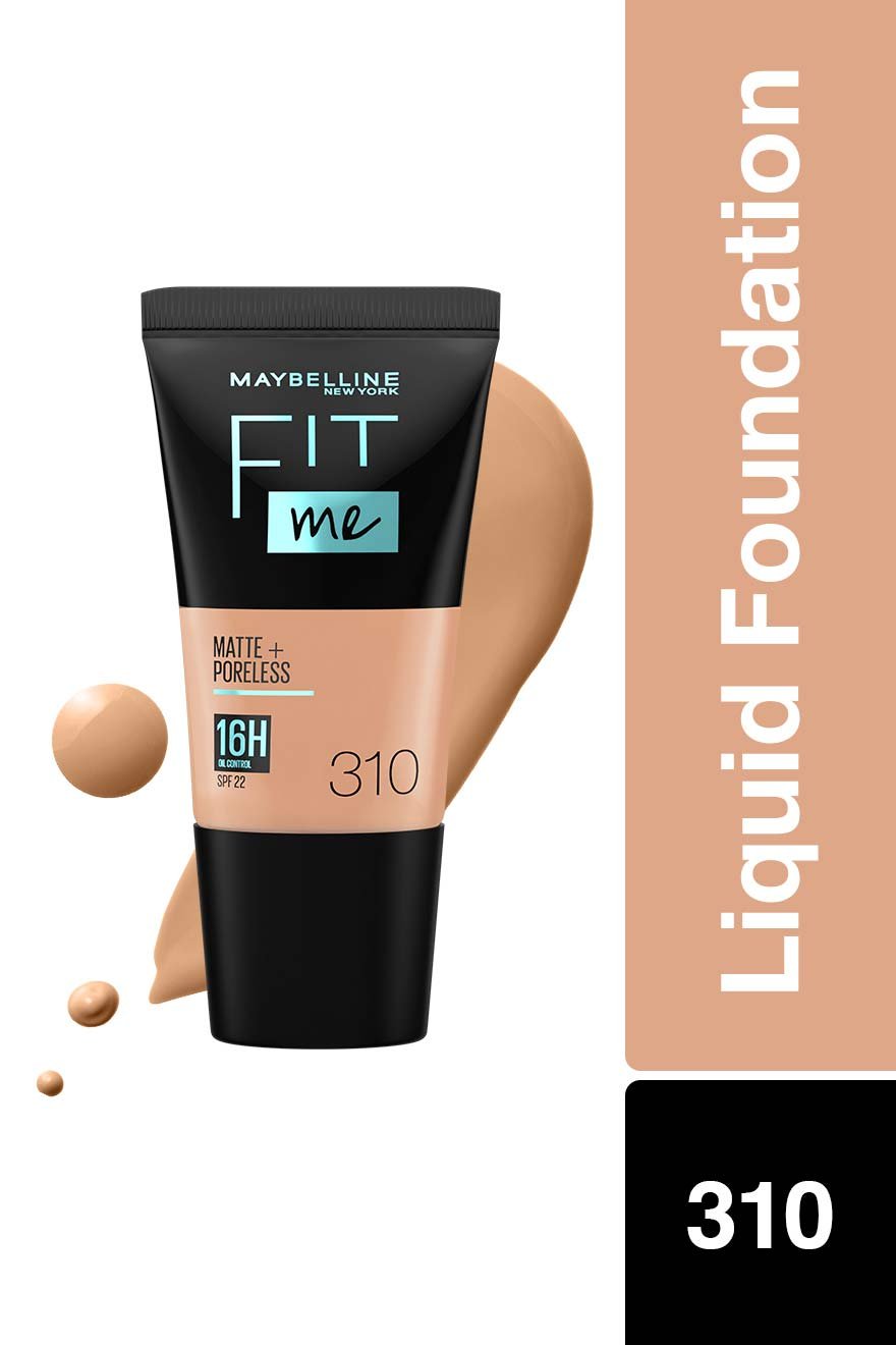 Maybelline New York Fit Me Matte+Poreless Liquid Foundation Tube - 310 Sun Beige|18 ml|MRP 329