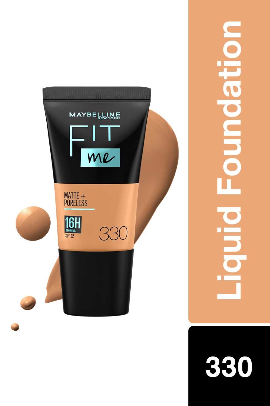 Maybelline New York Fit Me Matte+Poreless Liquid Foundation Tube - 330 Toffee|18 ml|MRP 325