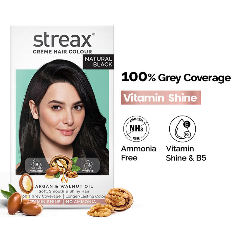 Streax Hair Colour - Natural Black 1|140 ml|MRP 200