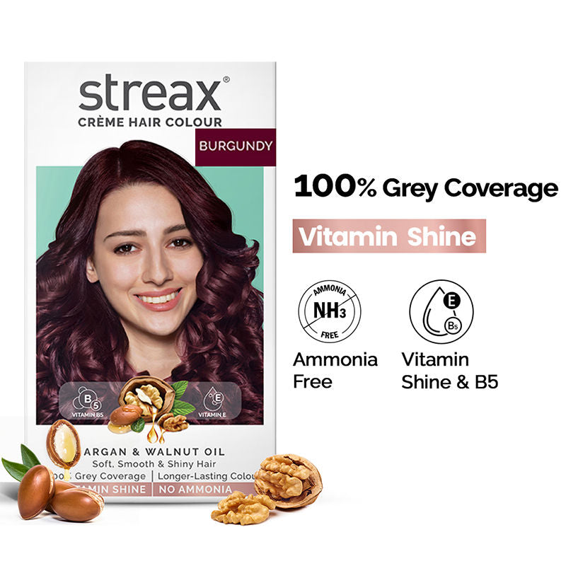 Streax Professional Argan Secrets - Burgundy 3.16|60 gms|MRP 220
