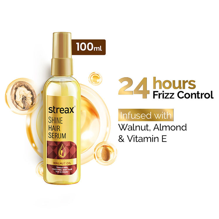 Streax Walnut Oil Shine Hair Serum |100 ml|MRP 260