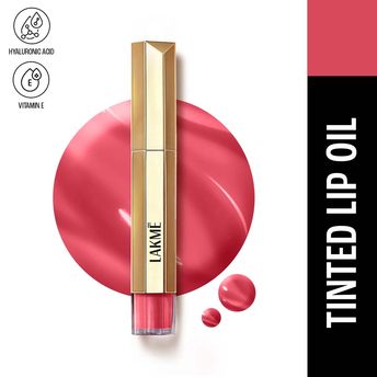 Lakmï¿½ 9 to 5 Overtime Shine Hydrating Tinted Lip Gloss Oil ï¿½ Pink Bloom|5.3 ml|MRP 799