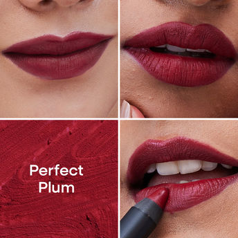 Nykaa Matte-illicious Transferproof Lip Crayon Lipstick with Free Sharpener - Perfect Plum-02|2.8 gms|MRP 799