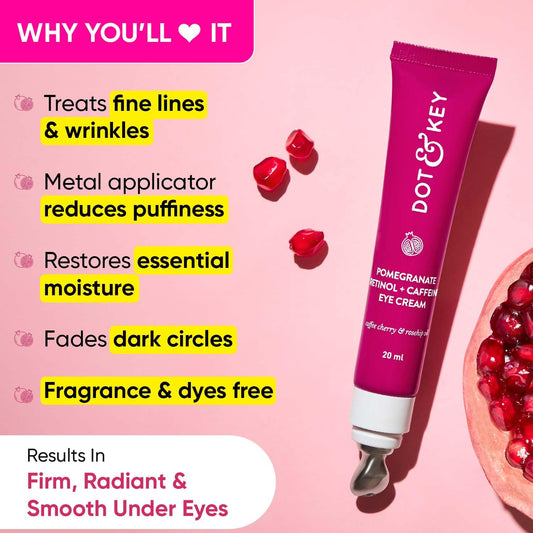 Dot & Key Pomegranate Retinol Eye Cream, smoothing under eye care