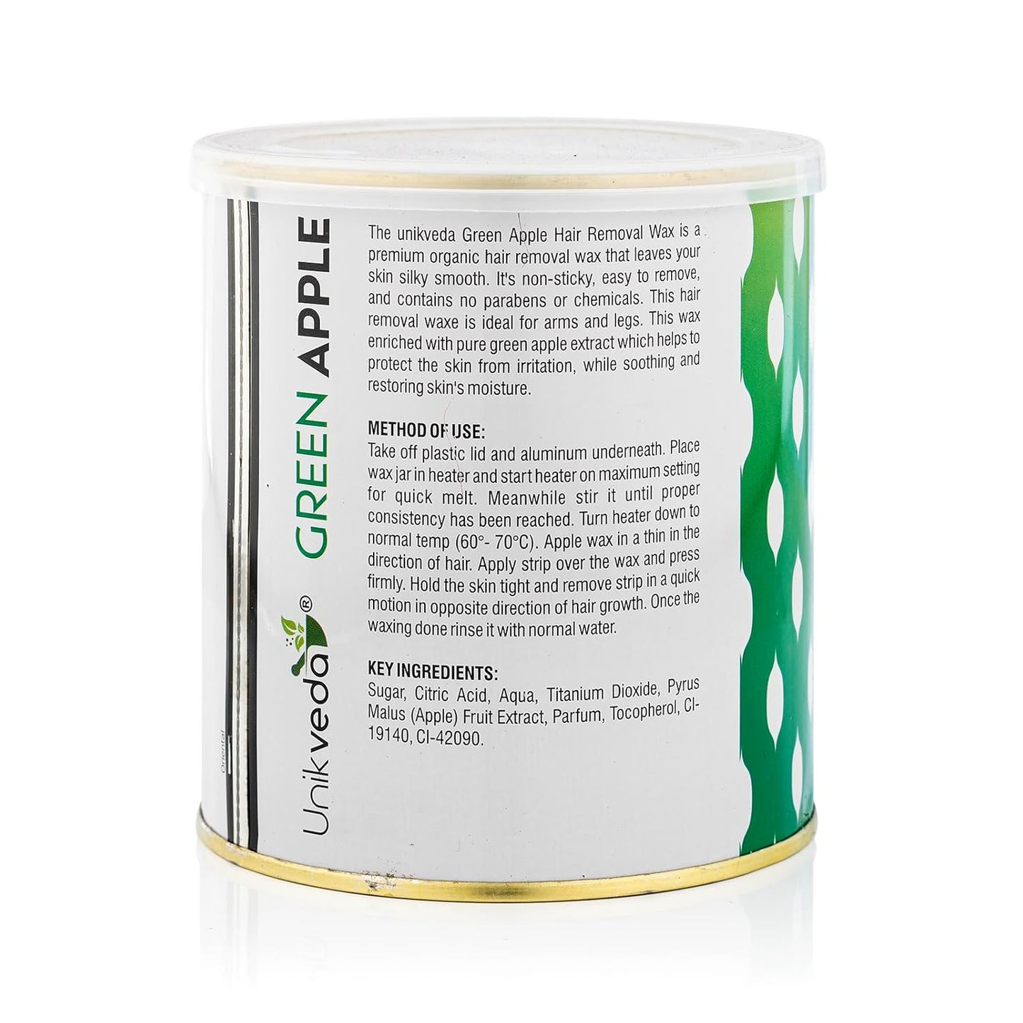 Unikveda Green Apple Wax, fresh hair removal wax, hydrosoluble waxing, salon waxing care, smooth skin