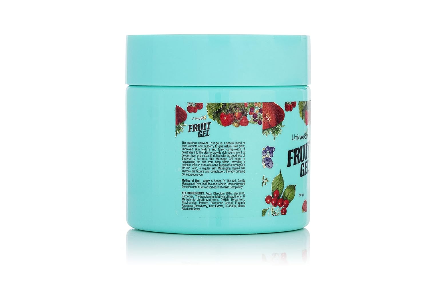 Unikveda Natural Fruit Face Gel, lightweight hydrating gel, fresh skin care, fruit based facial gel, professional use