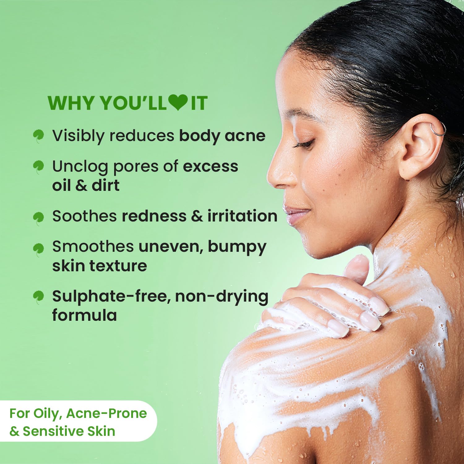 Dot & Key Cica Salicylic Shower Gel, body acne care cleanser