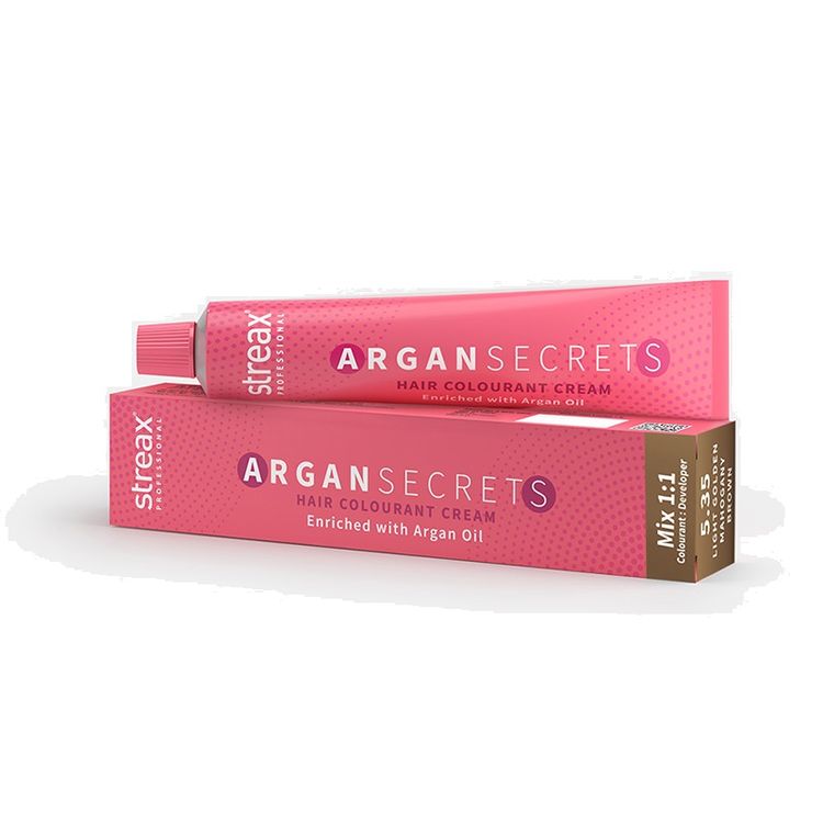 Streax Professional Argan Secrets  - Light Golden Mahogany Brown 5.35|60 gms|MRP 220