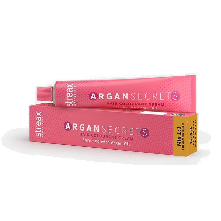 Streax Professional Argan Secrets - Golden Ash Dark Blonde 6.13|60 gms|MRP 220