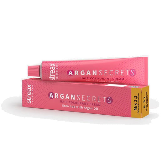 Streax Professional Argan Secrets  - Ash Golden Blonde 8.31|60 gms|MRP 220