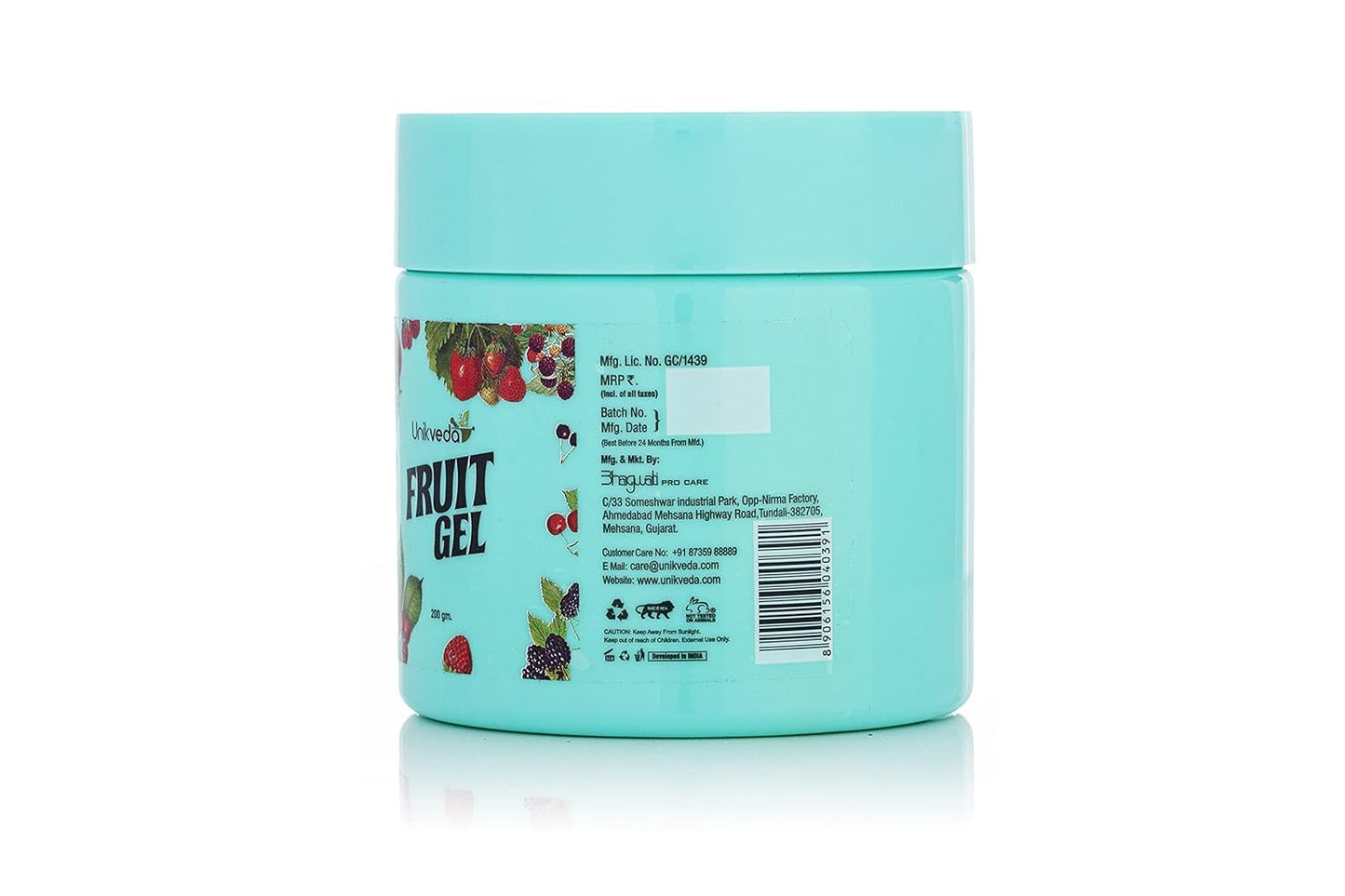 Unikveda Natural Fruit Face Gel, lightweight hydrating gel, fresh skin care, fruit based facial gel, professional use