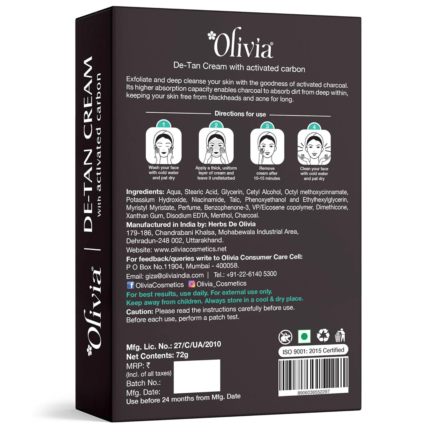 Olivia De Tan Bleach, tan care face bleach, fresh skin look, professional use