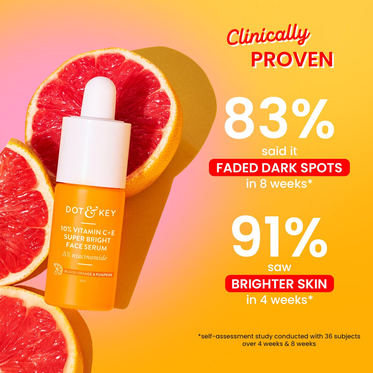 Dot & Key Vitamin C E Serum, brightening skincare serum, glow face care