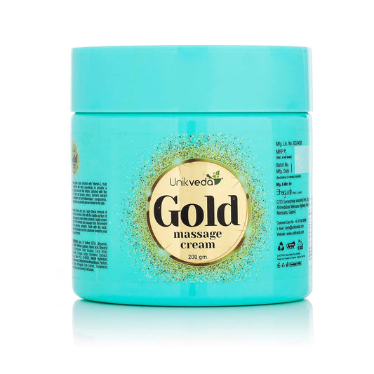 Unikveda Gold Massage Face Cream, gold infused cream, moisturising skin care