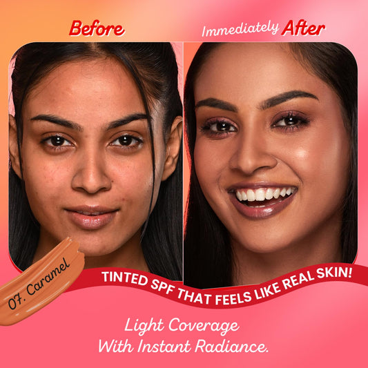 Dot & Key Strawberry Dew Tinted Sunscreen, caramel shade sun care