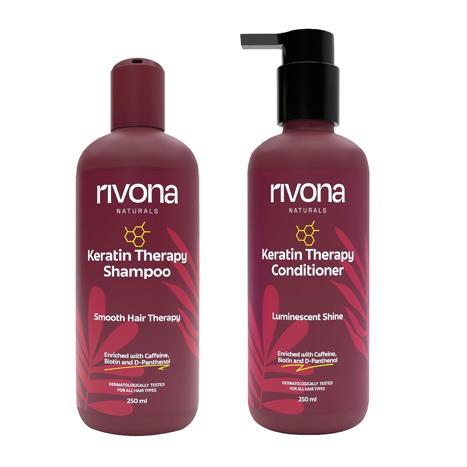 Rivona Keratin Therapy Hair Set, shampoo conditioner combo, smooth hair care