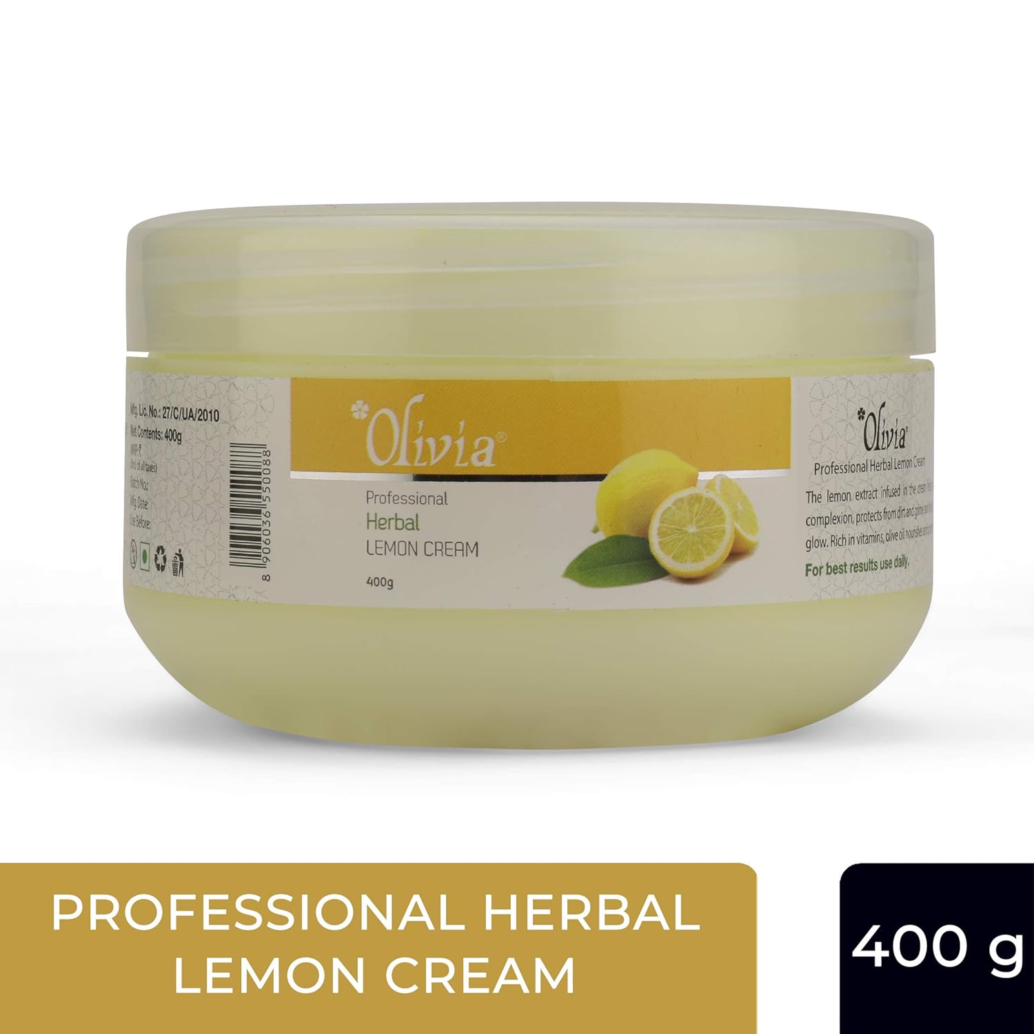 Olivia Lemon Massage Cream, refreshing herbal massage, skin softening care, professional salon cream