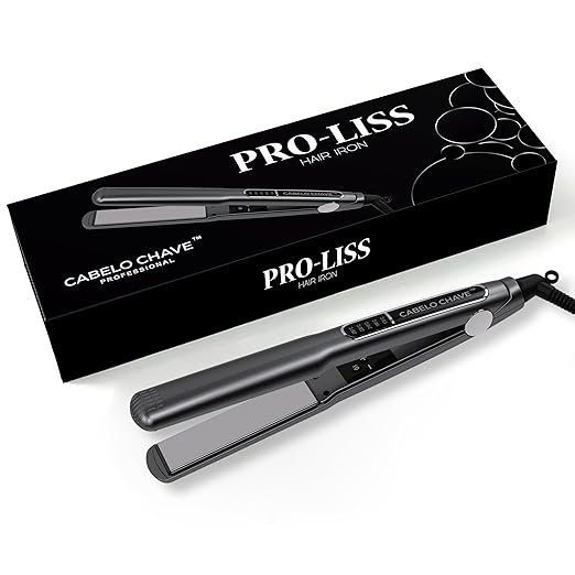 Cabelo Chave Pro-Liss Hair Straightening Iron l Professional Titanium Straightener For Smooth, Frizz-Free Hair