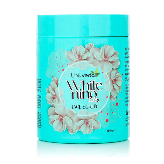 Unikveda Whitening Face Scrub, gentle exfoliation scrub, brightening face care, clear skin treatment, professional scrub